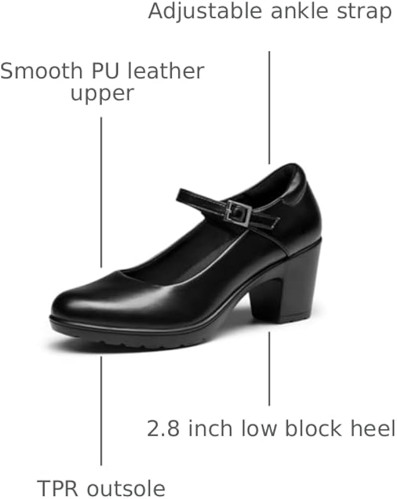 DREAM PAIRS Women's Chunky Low Block Heels Mary Jane Closed Toe Work Pumps Comfortable Round Toe ... | Amazon (US)