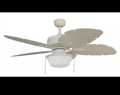 Harbor Breeze White 52" LED Indoor/Outdoor Ceiling Fan Palm Leaf Blades Light  | eBay | eBay AU