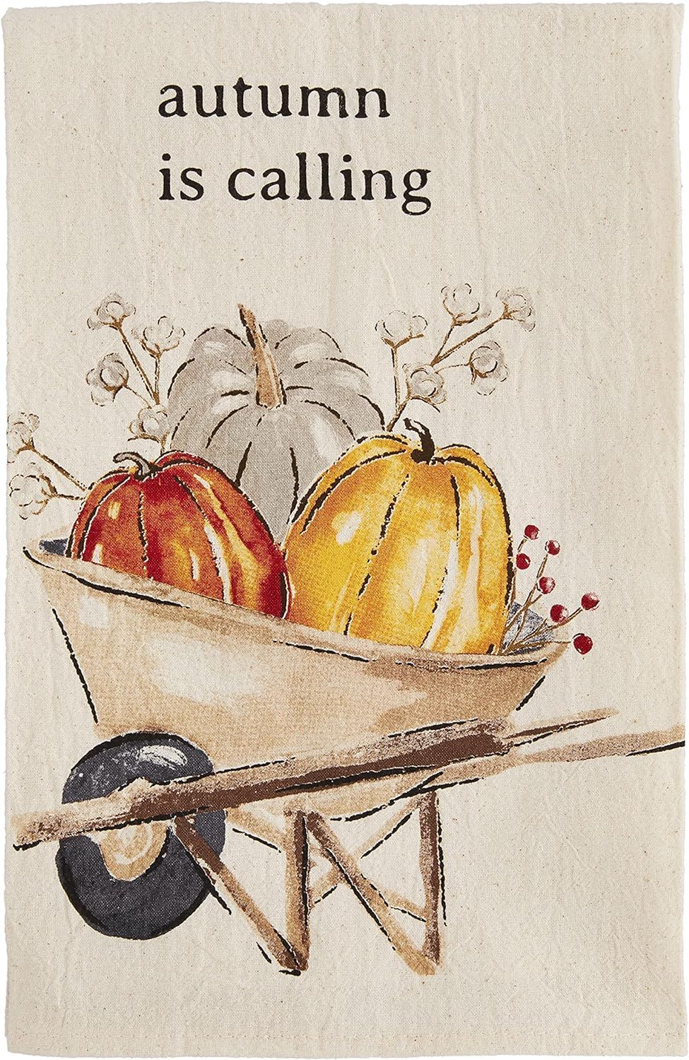 Mud Pie Fall Watercolor Flour Sack Towel, Autumn is Calling, 26" x 16.5" | Amazon (US)