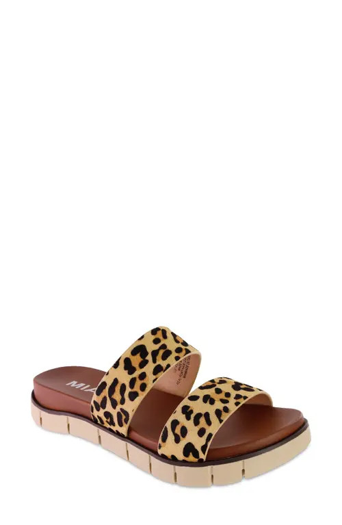 MIA Elori Calf Hair Slide Sandal in Tan/Brown at Nordstrom, Size 7.5 | Nordstrom