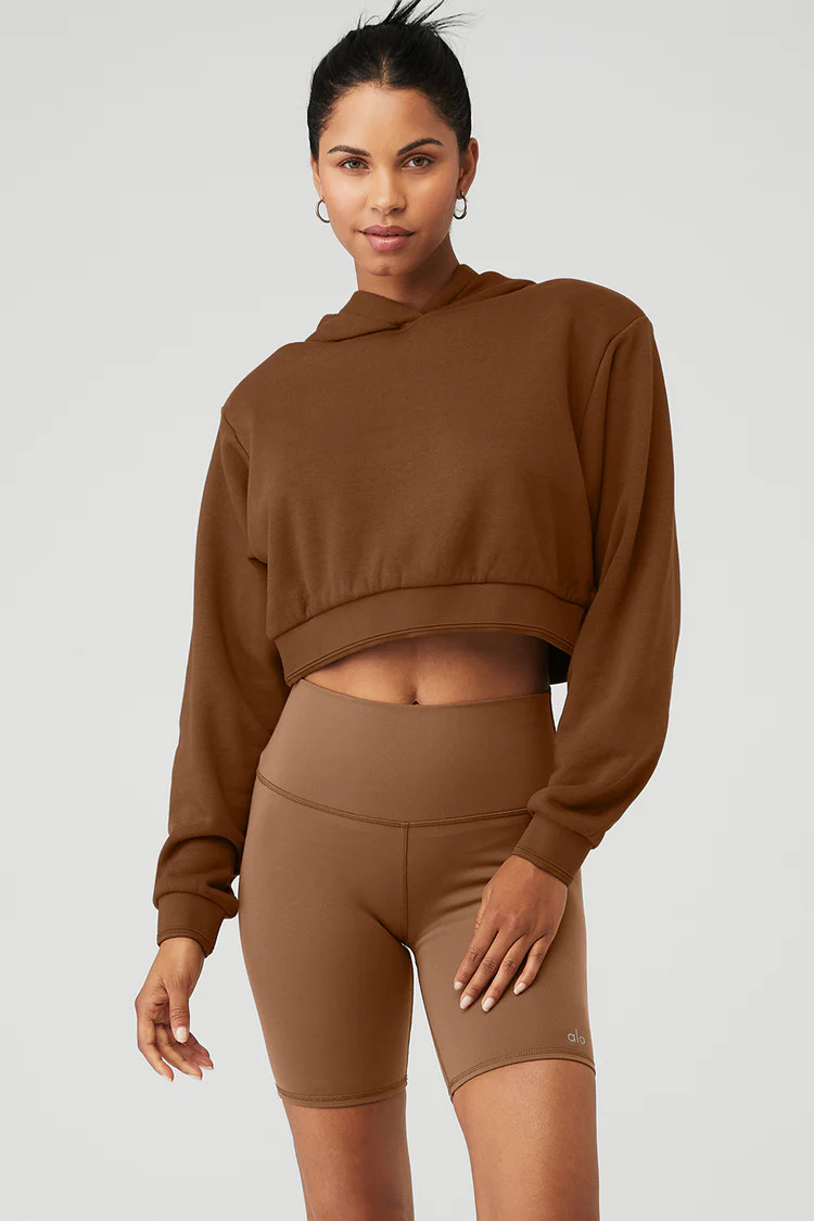 Cropped Headliner Shoulder Pad Hoodie | Alo Yoga (US)