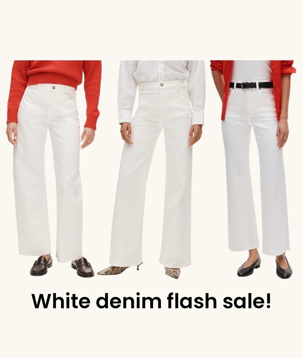 J.crew denim flash sale - white denim included today!

Not pictured but linked, I love their Slim Wide jeans and take 24 petite (runs slightly big at waist) 

• 1: Zoe barrel jeans

• 2: Denim trouser I take 23 petite, I sized down at waist

• 3: Charley cropped jean 24 petite

Petite friendly jeans, white jeans, wide leg jeans

#LTKPetite #LTKWorkwear #LTKSaleAlert