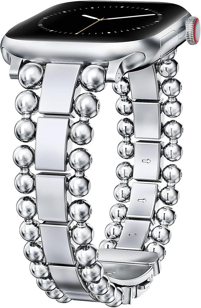 TOYOUTHS Beaded Bracelet Compatible with Apple Watch Bands 38/40/41/42/44/45/46/49mm Women, Dress... | Amazon (US)
