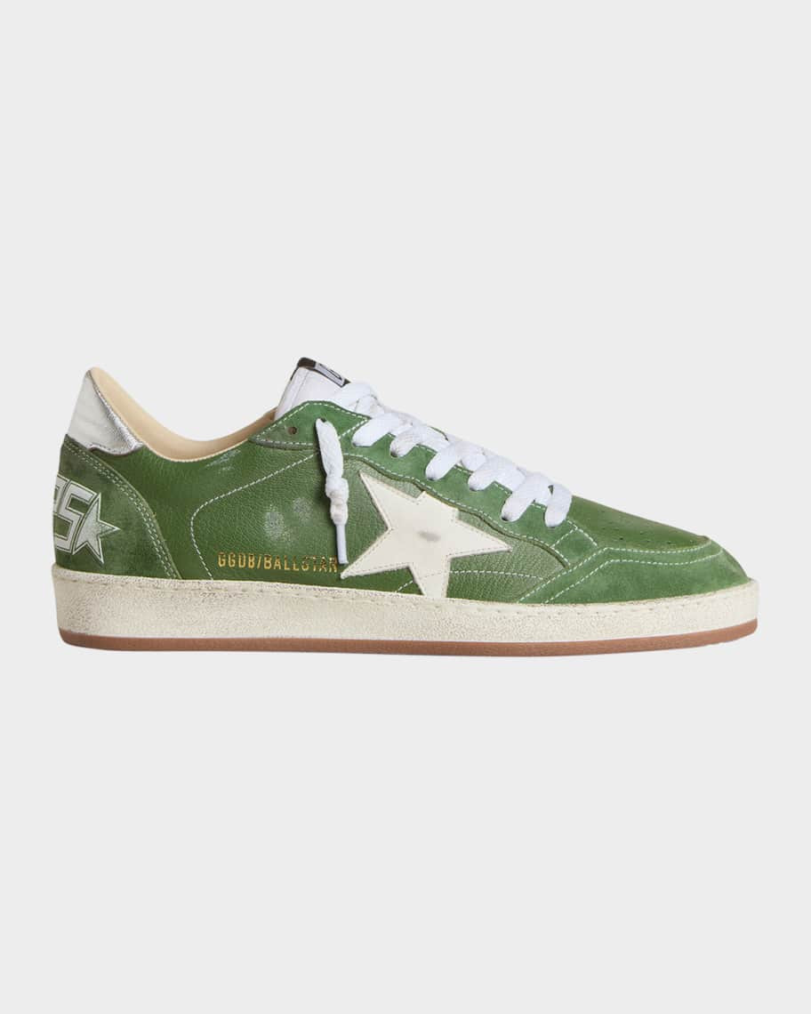 Golden Goose Men's Ball Star Leather and Nylon Low-Top Sneakers | Neiman Marcus