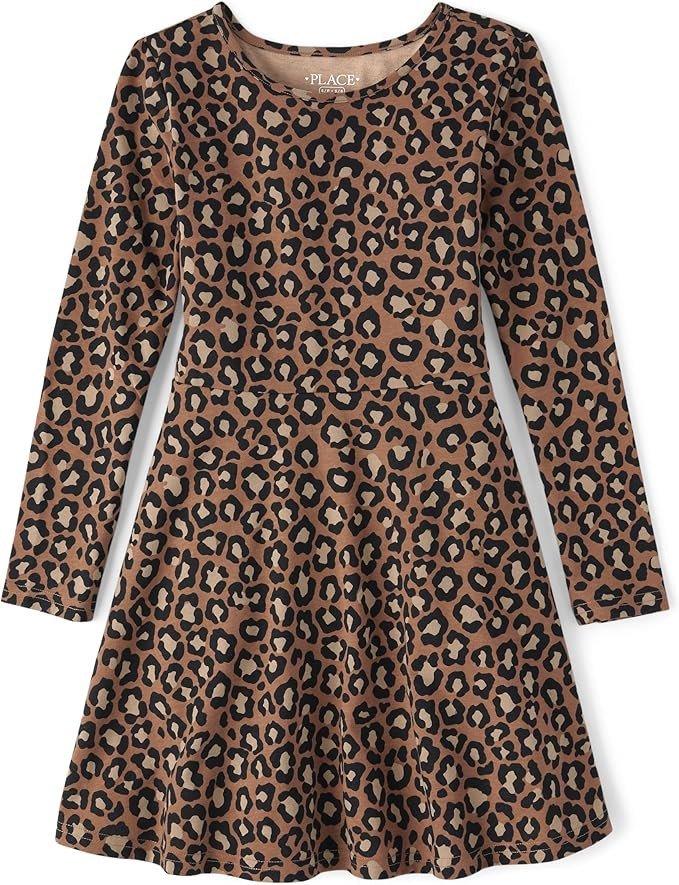 The Children's Place Girls' One Size Long Sleeve Knit Casual Skater Dress | Amazon (US)