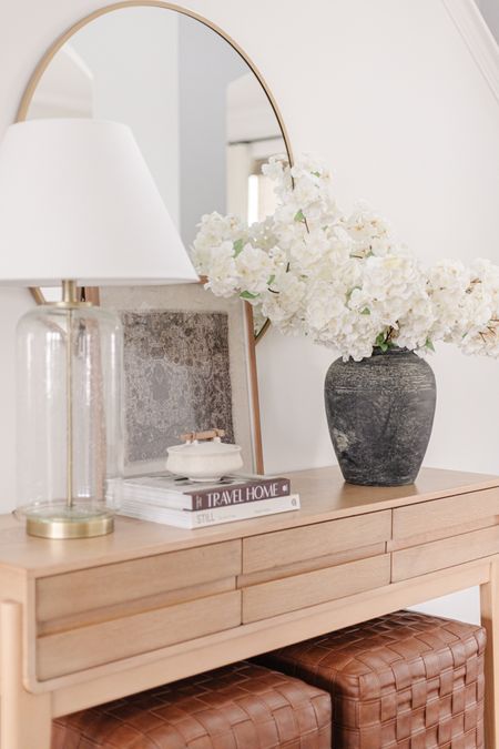 Spring florals, faux cherry blossom stems (this is five), artificial cherry blossom branches, spring console table decor, table lamp

#LTKSeasonal #LTKhome #LTKFind