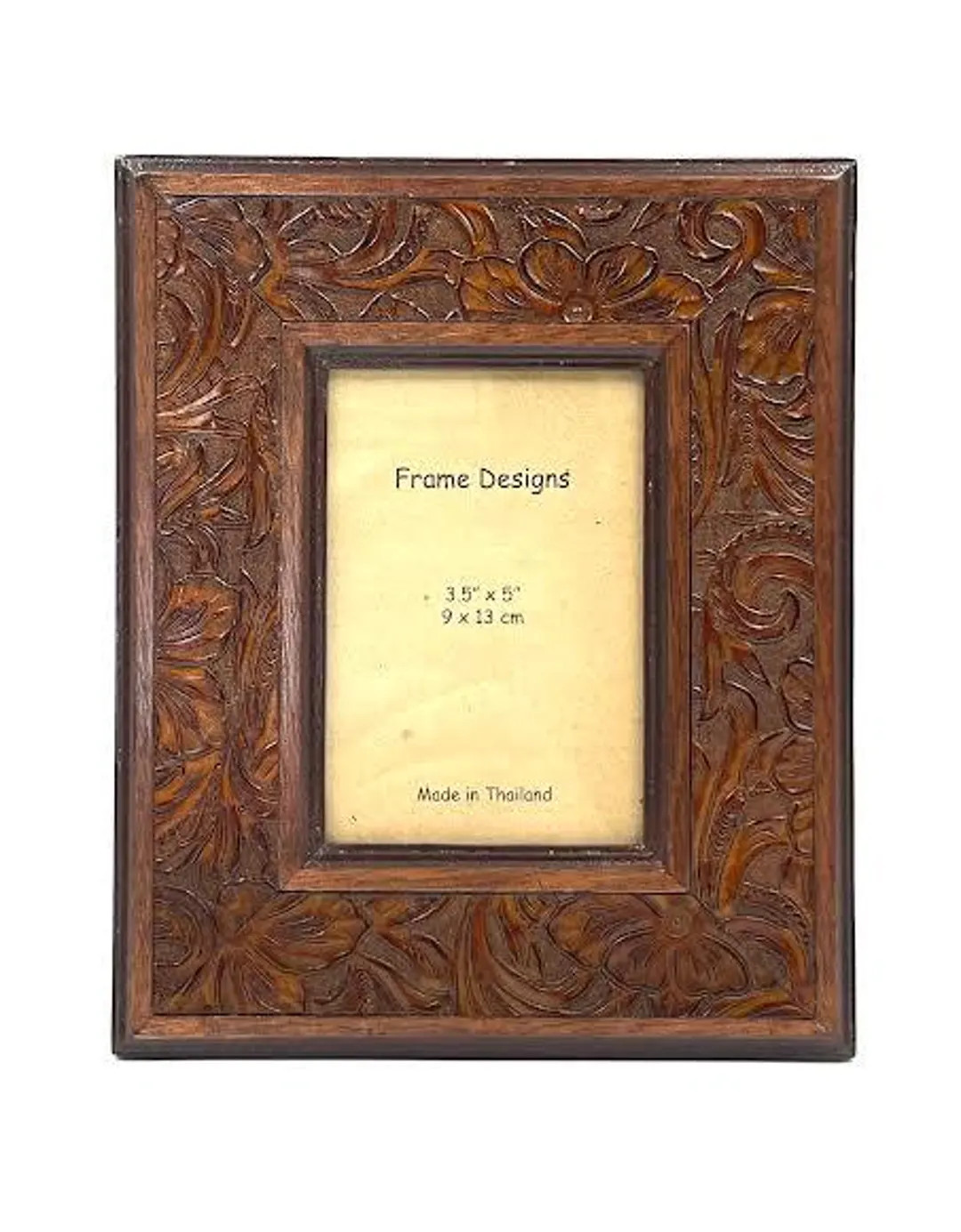 Wooden Picture Frame with leather inserts and 3 x 4 1/2 window | Etsy (US)