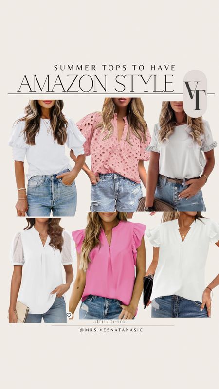Amazon summer tops to have! These are all beautiful and pair up nicely with jeans, shorts, skirts or pants. 

#LTKstyletip #LTKmidsize #LTKfindsunder100