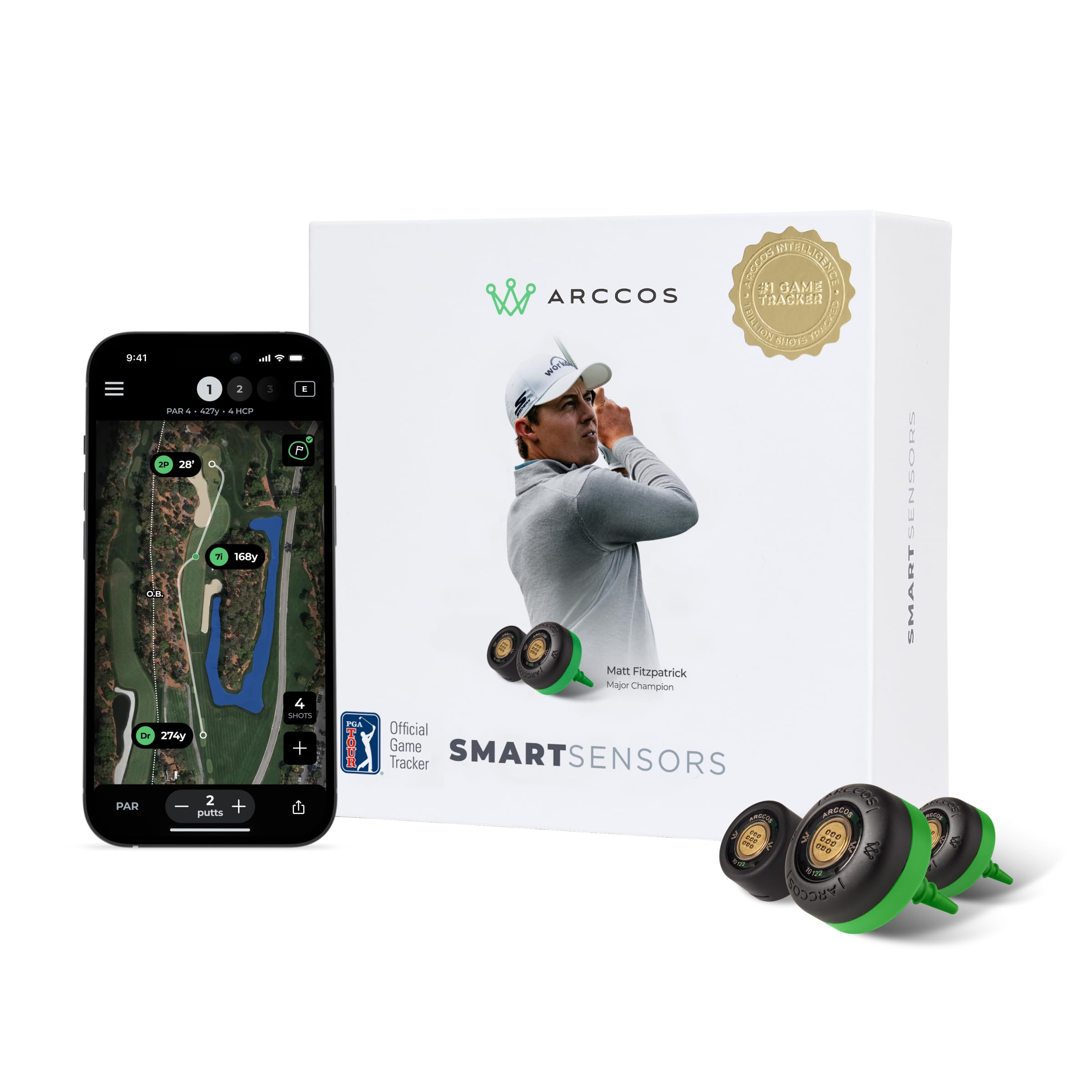 Arccos Smart Sensors: Automatic Golf Game Tracking System, A.I. Powered GPS Rangefinder & Smart C... | Amazon (US)