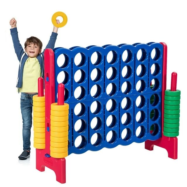 Costway Jumbo 4-to-Score 4 in A Row Giant Game Set for Family Red | Walmart (US)