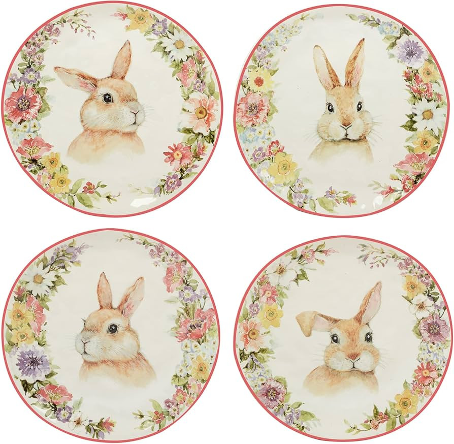 Certified International Easter Garden 8.5" Dessert/Salad Plate, Set of 4 Assorted Designs, Multic... | Amazon (US)