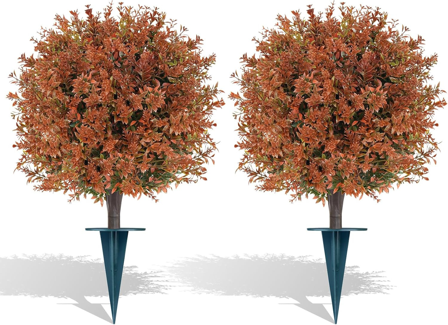 Fall 2 Pack Artificial UV-Resistant Topiary Balls with Ground Spikes | Amazon (US)