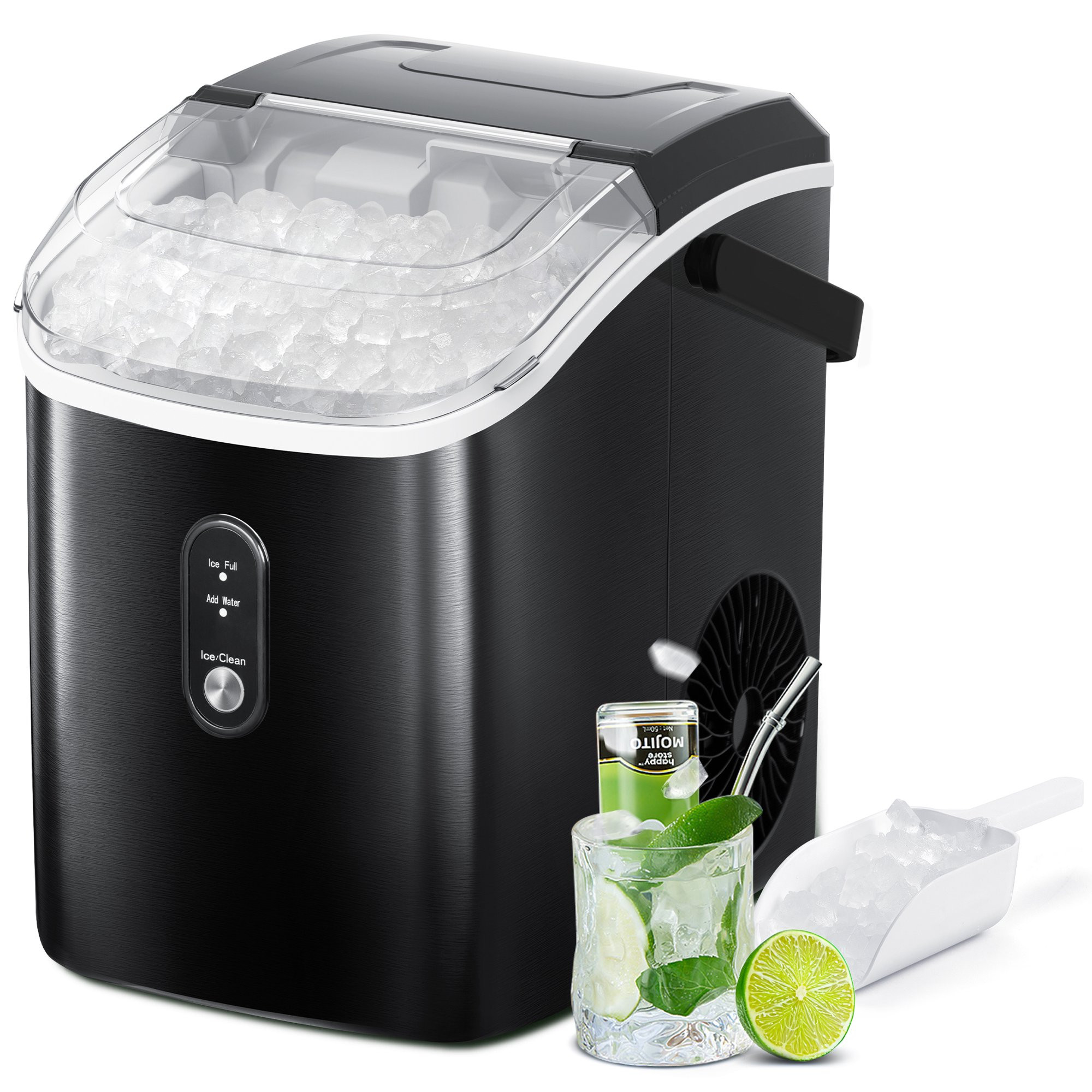 Auseo Nugget Ice Maker Countertop with Soft Chewable Pellet Ice, 34lbs/24H, Self-Cleaning, Sonic ... | Walmart (US)