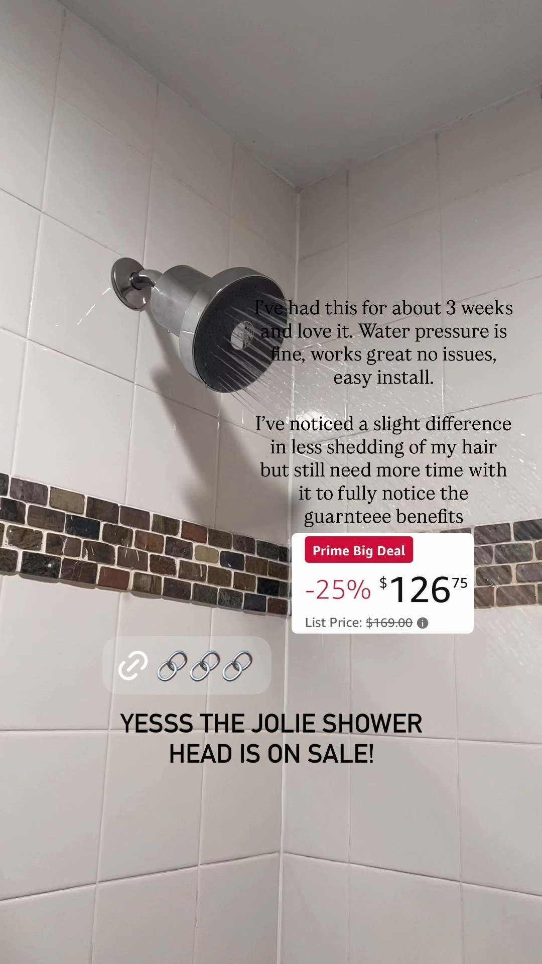Prime day is liveeee! I can’t believe the Jolie shower filter head is 25% off. I’ve only had this for a bit but already can tell a difference in my hair 

Prime day deals, Amazon prime day, Jolie shower head, LTK home, bathroom decor, shower filter 

#LTKSaleAlert #LTKHome #LTKBeauty