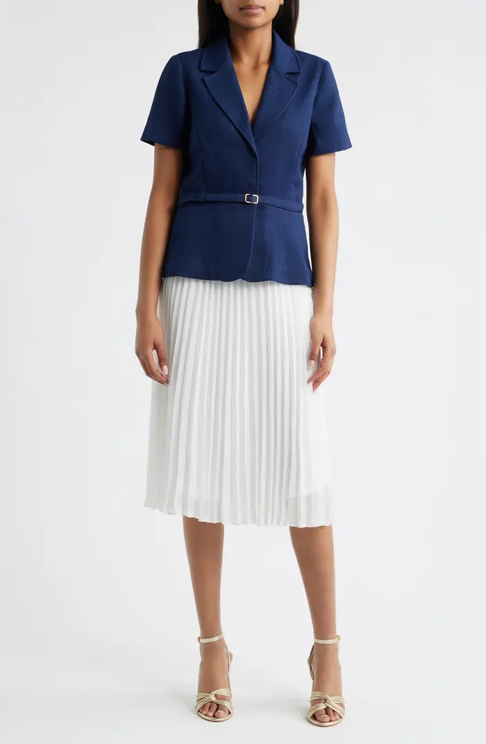 Julia Jordan Faux Two-Piece Short Sleeve Belted Midi Dress | Nordstrom | Nordstrom