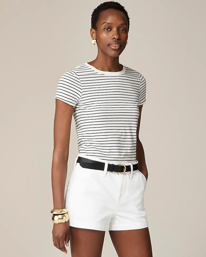 A-line denim short in white | J. Crew US