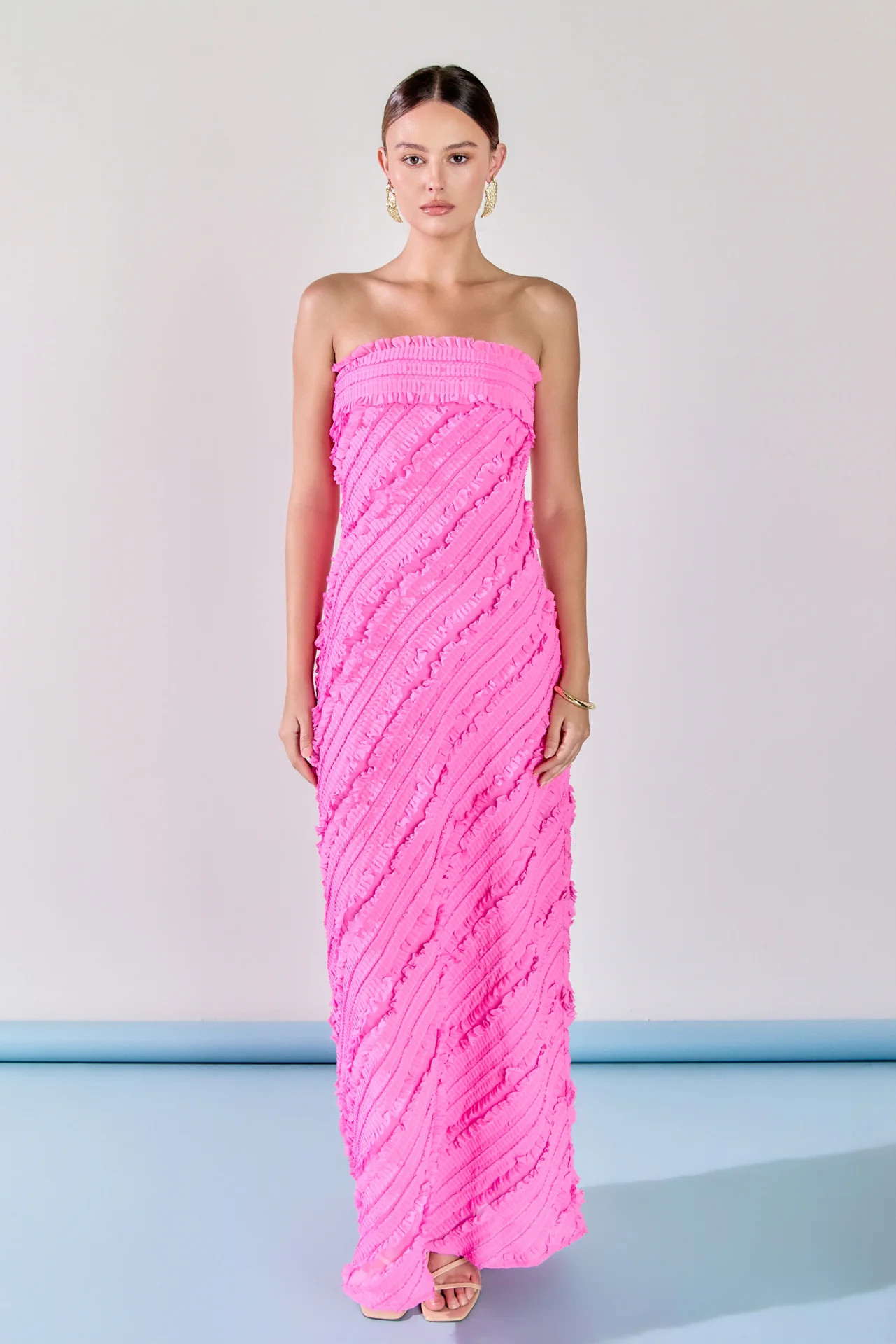 Juliette Strapless Ruffled Maxi Dress | Endless Rose