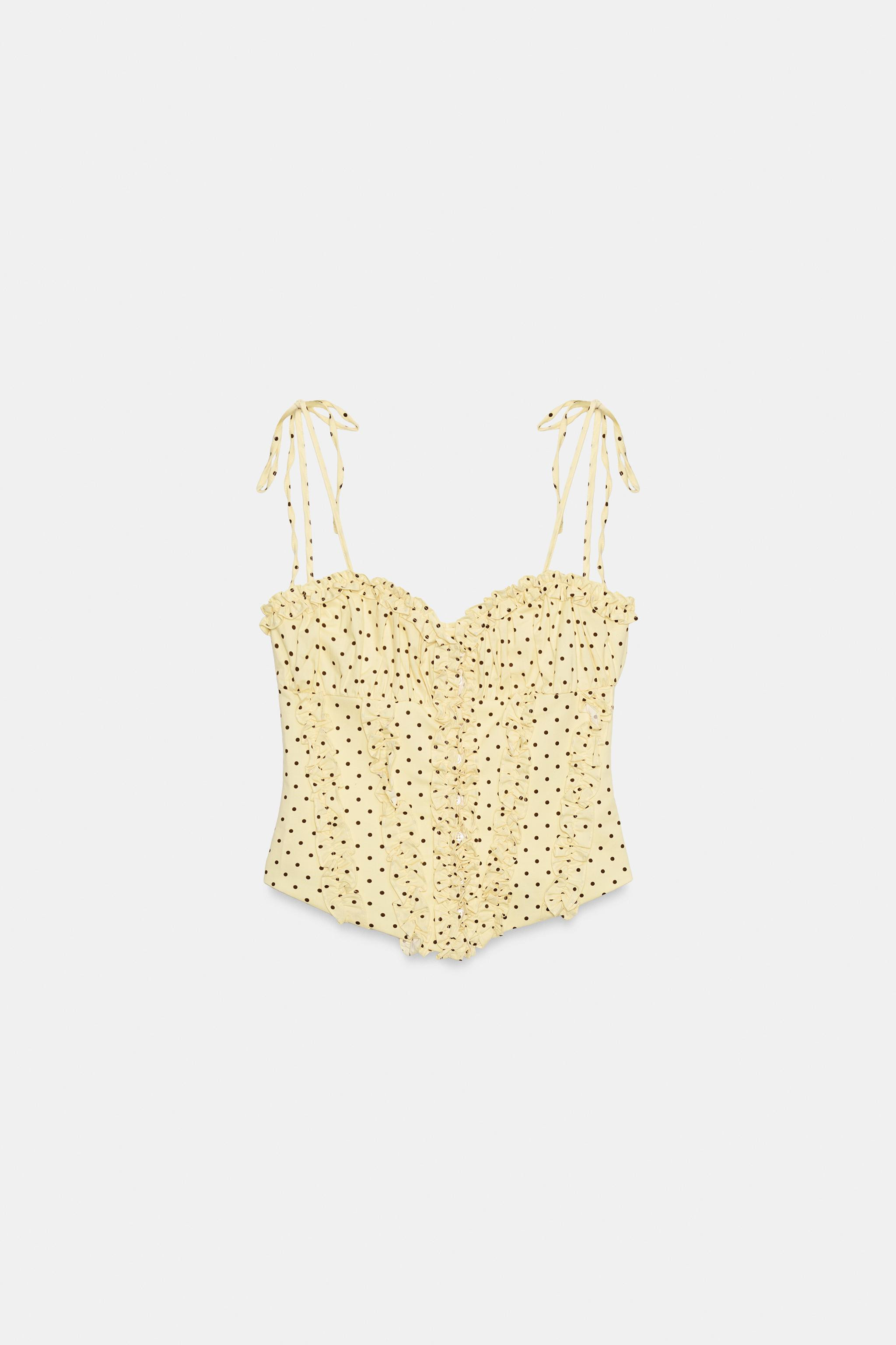 POLKA DOT RUFFLE POPLIN TOP | Zara UK