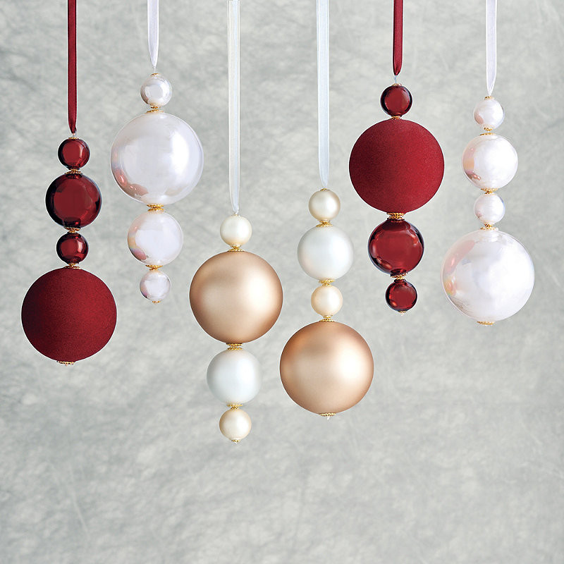 Set of 6 Tiered Glass Finials - Burgundy - Frontgate | Frontgate