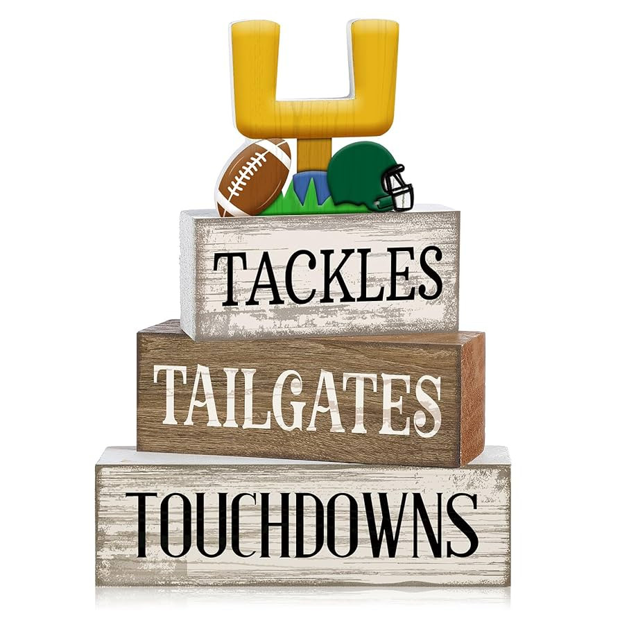 4 Pcs Football Table Decorations Football Tiered Tray Decor Sport Game Centerpiece Sign Decorativ... | Amazon (US)