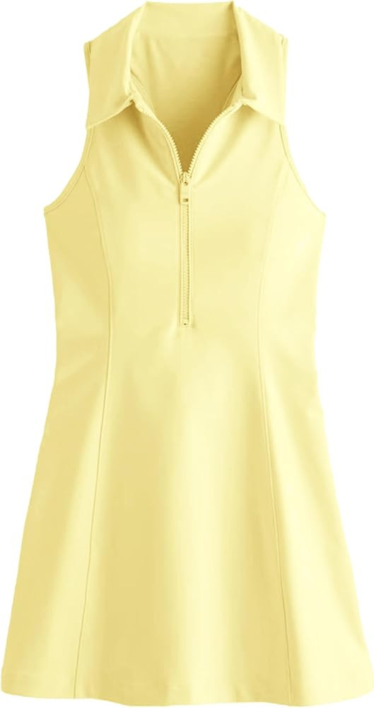 Womens Tennis Dress Sleeveless Racrback Polo Mini Dress with Detached Built-in Shorts & Pocket fo... | Amazon (US)