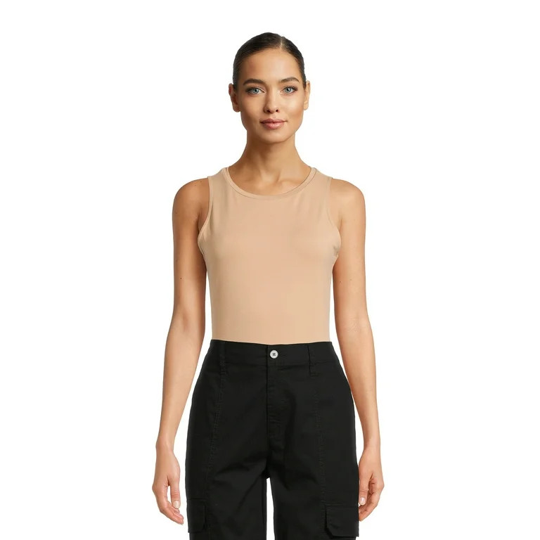 Time and Tru Women's Smooth Sleeveless Bodysuit, Sizes XS-XXXL | Walmart (US)