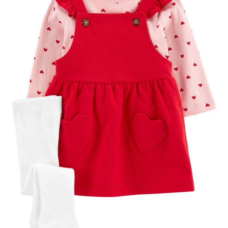 Baby 3-Piece Heart Tee & Jumper Set | Carter's