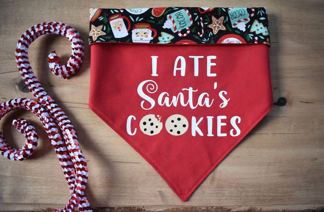 I Ate Santa's Cookies Dog Bandana Reversible Christmas - Etsy | Etsy (US)
