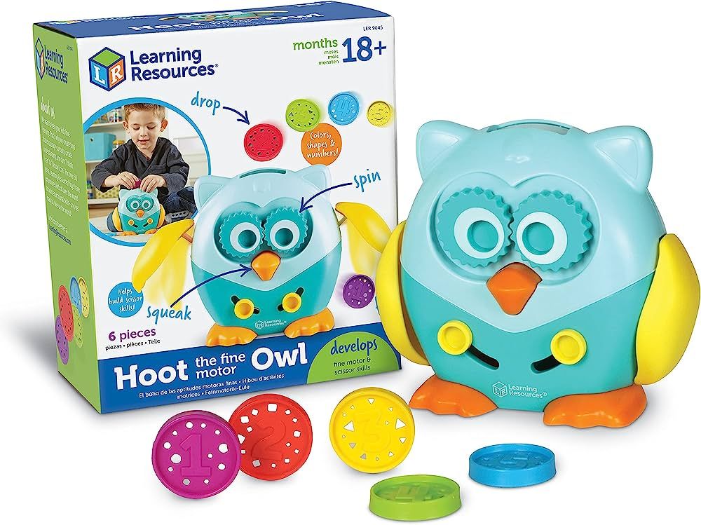 Learning Resources Hoot the Fine Motor Owl - 6 Pieces, Ages 18+ Months Toddler Learning Toys, Fin... | Amazon (US)