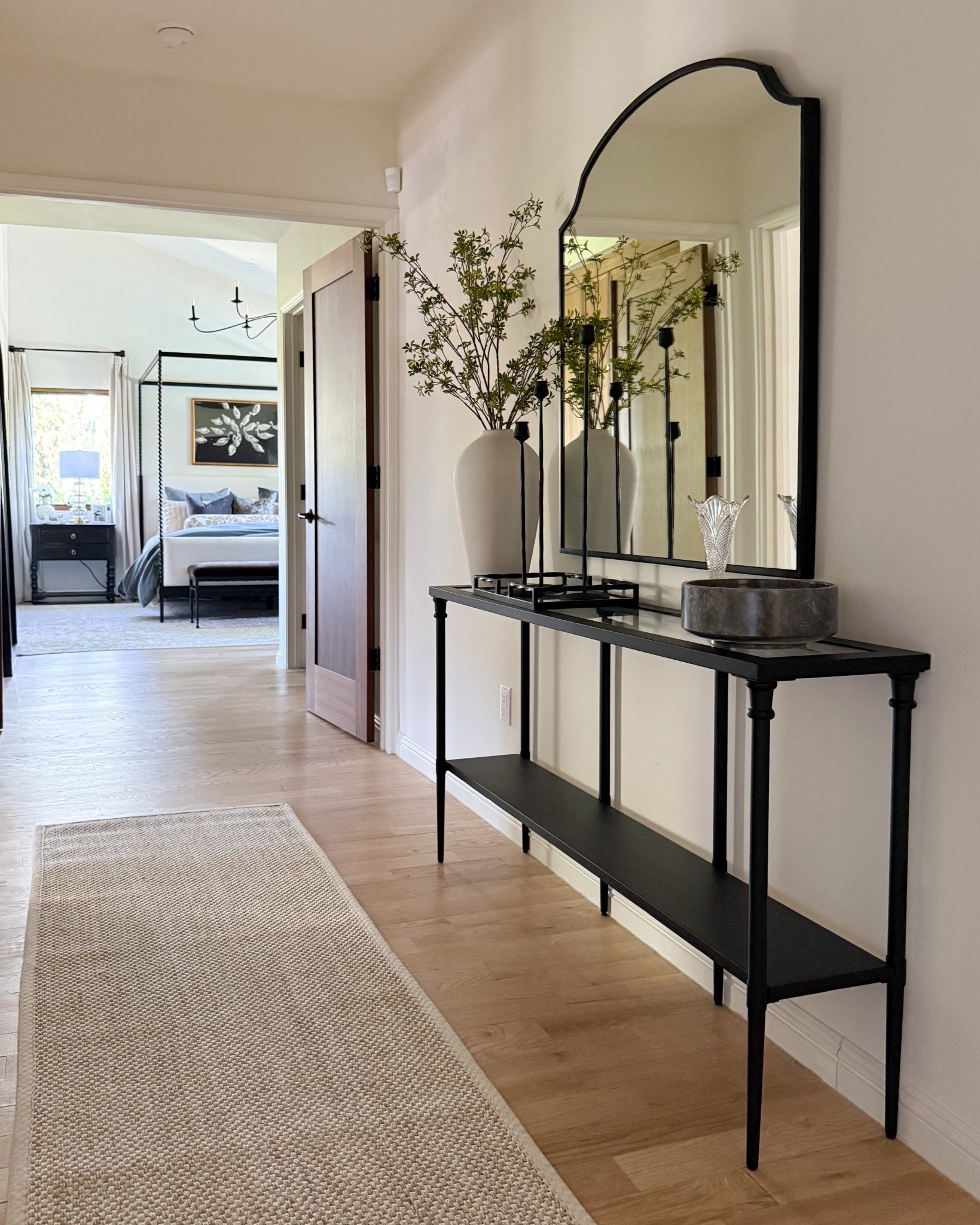 Hallway decor! Including this affordable console that’s a great narrow size! And this jute runner is beautiful — comes in a ton of lengths!

#LTKHome #LTKFindsUnder100 #LTKSaleAlert