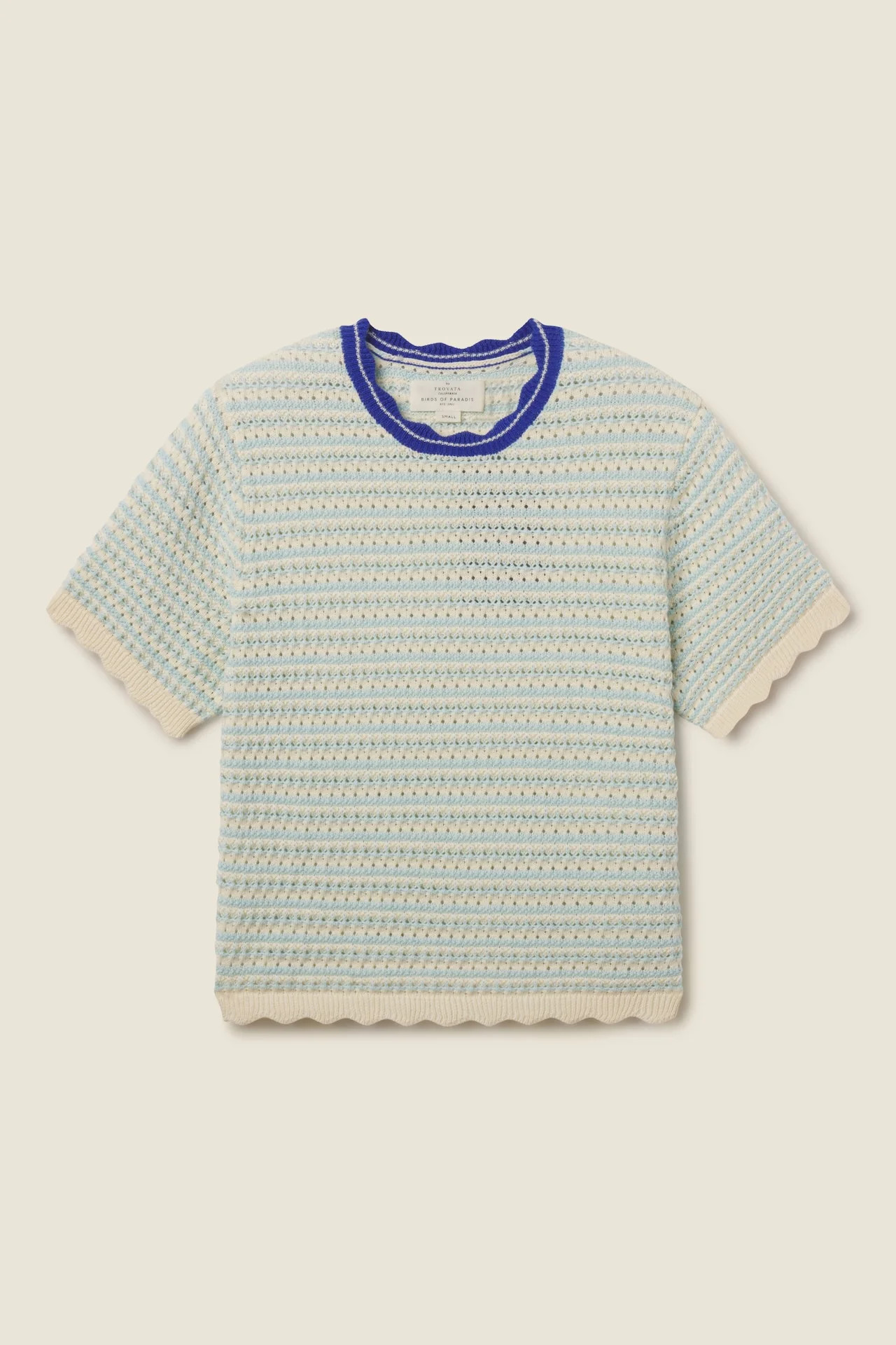 Jules Sweater T-Shirt Aqua Stripe | TROVATA