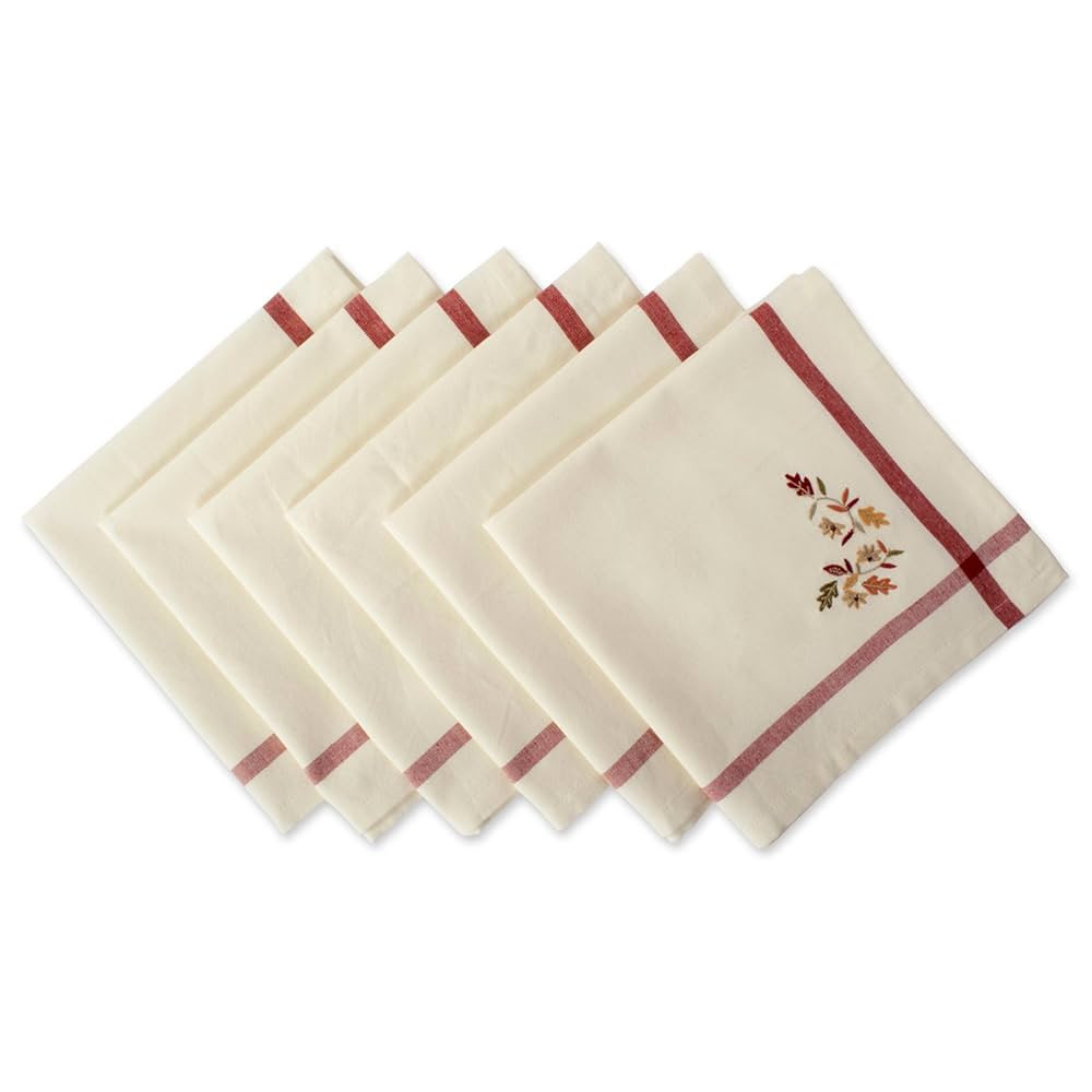 DII Thankful Autumn Collection Fall Tabletop Decoration, Square Napkin Set, 20x20, Falling Leaves... | Amazon (US)