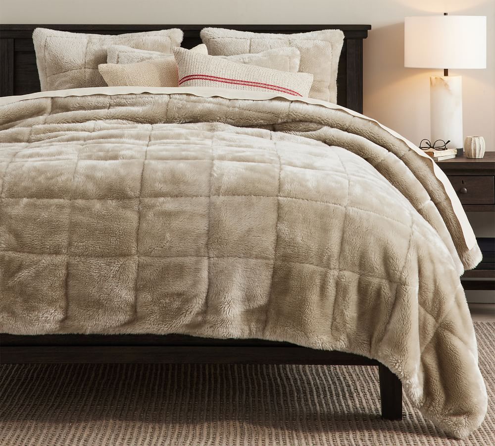 Faux Shearling Fur Quilt & Shams | Pottery Barn (US)