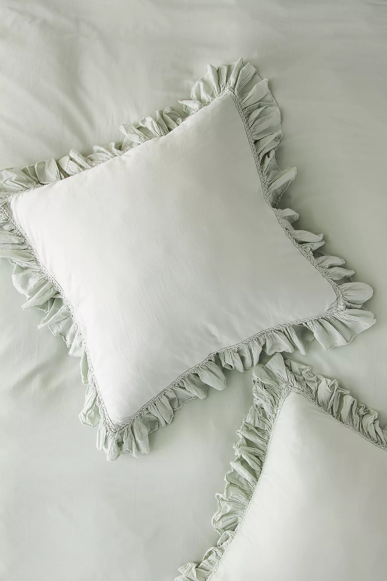 Organic Cotton Spa Sateen Ruffled Euro Sham | Anthropologie (US)