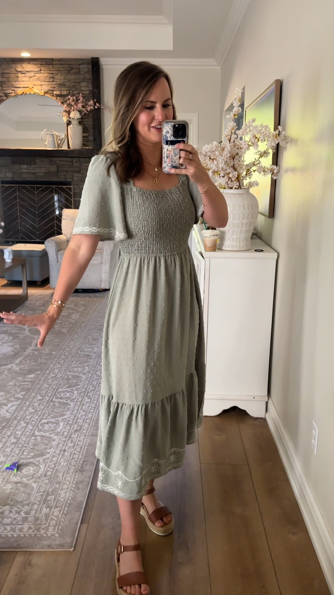 Love this maxi dress! Perfect for work, church, family, photos, weddings, etc. 

Amazon fashion, millennial mom style, smocked maxi dress, dresses with sleeves, fall outfit, sage green embroidered long dress 

#LTKootd #LTKSaleAlert #LTKFindsUnder50