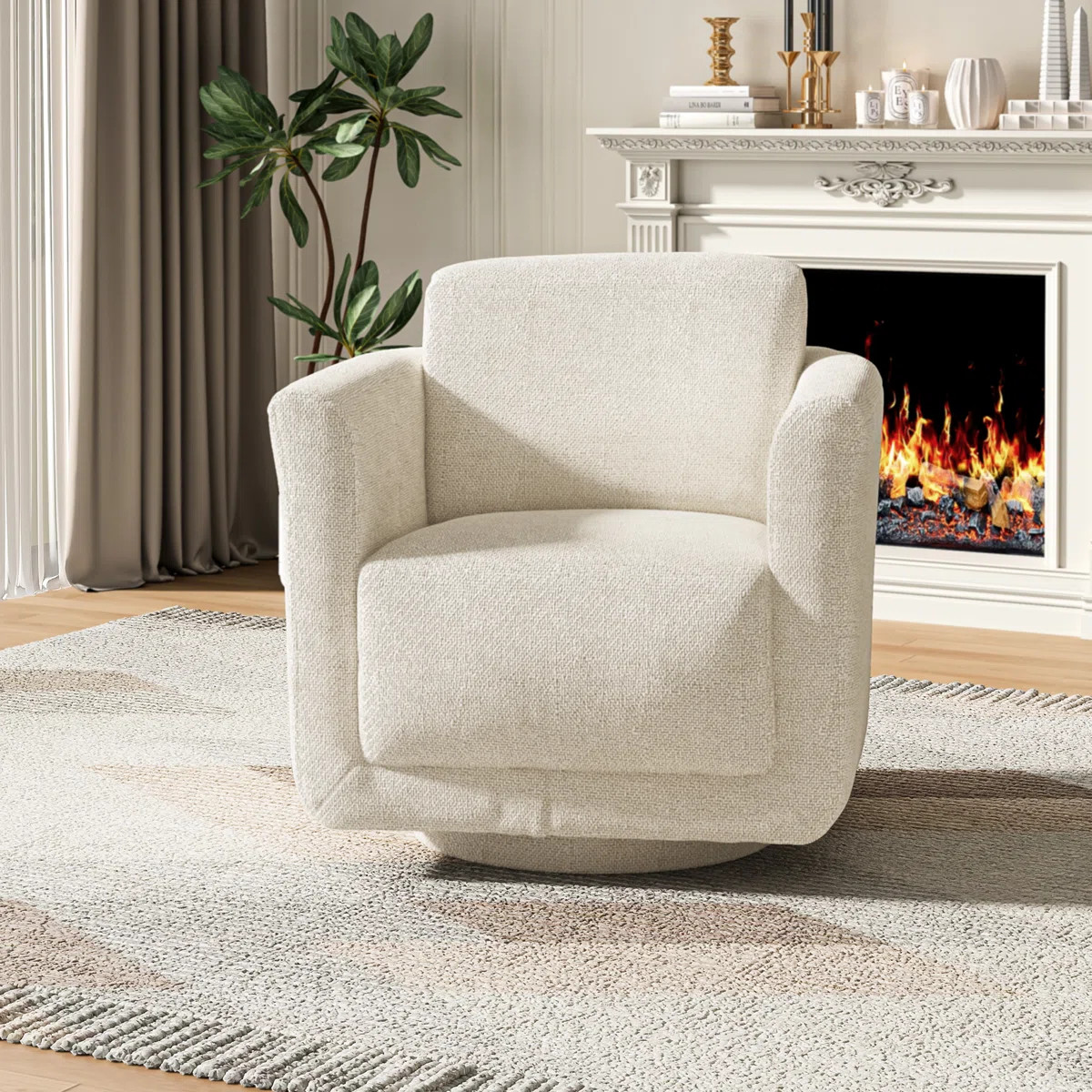 Fully Assembled Upholstered 360° Swivel Barrel Chair | Wayfair North America