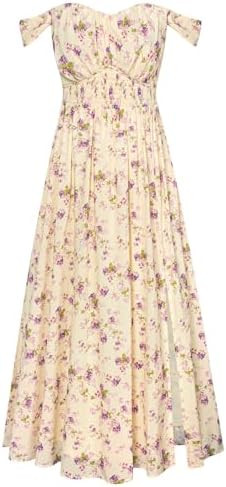 GRACE KARIN 2025 Women's Summer Floral Print Flowy A Line Maxi Dresses Sleeveless Smocked Off Sho... | Amazon (US)