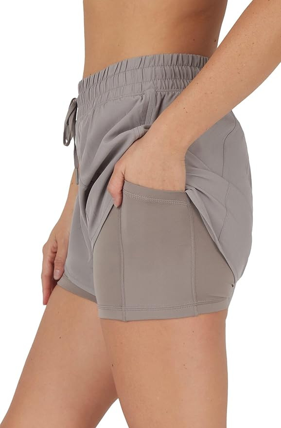 90 Degree By Reflex Lightweight Workout Shorts 2 in 1 Running Yoga Gym Shorts with Inner Biker Sh... | Amazon (US)