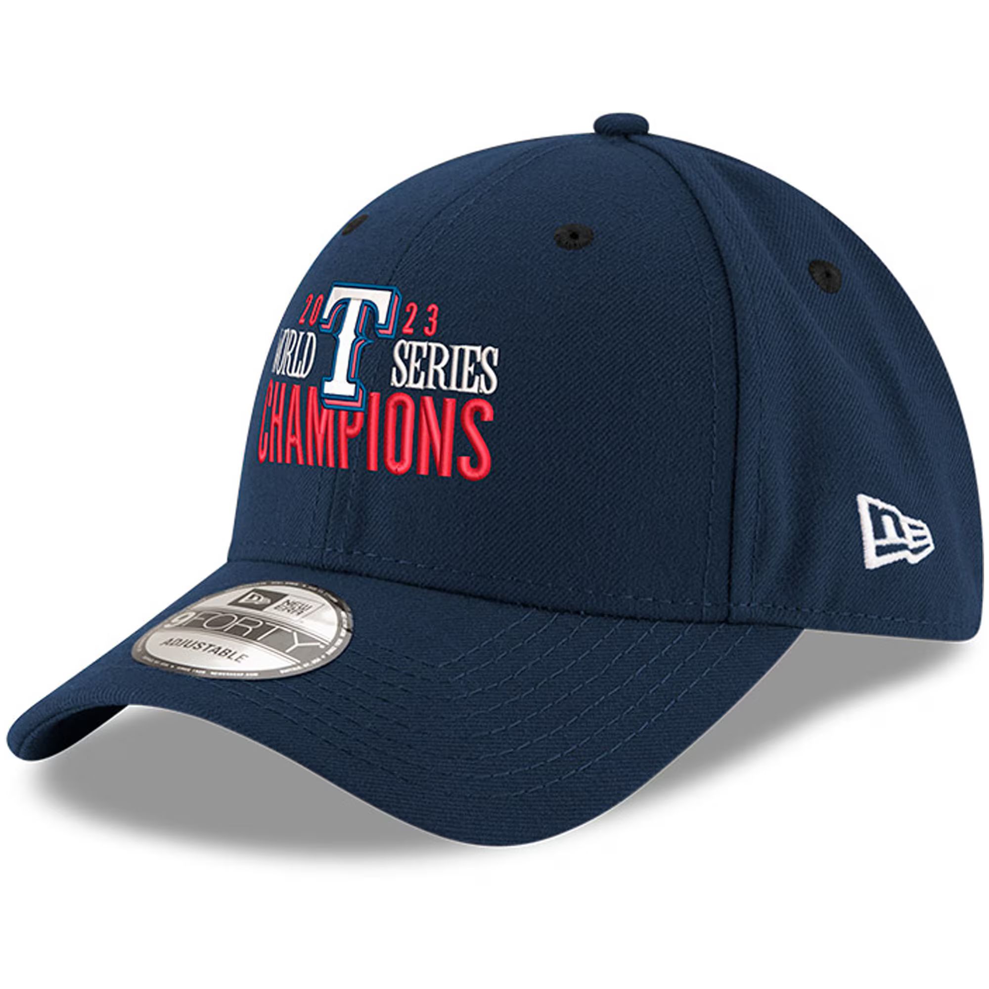 Texas Rangers New Era 2023 World Series Champions Bold 9FORTY Adjustable Hat - Navy | Fanatics