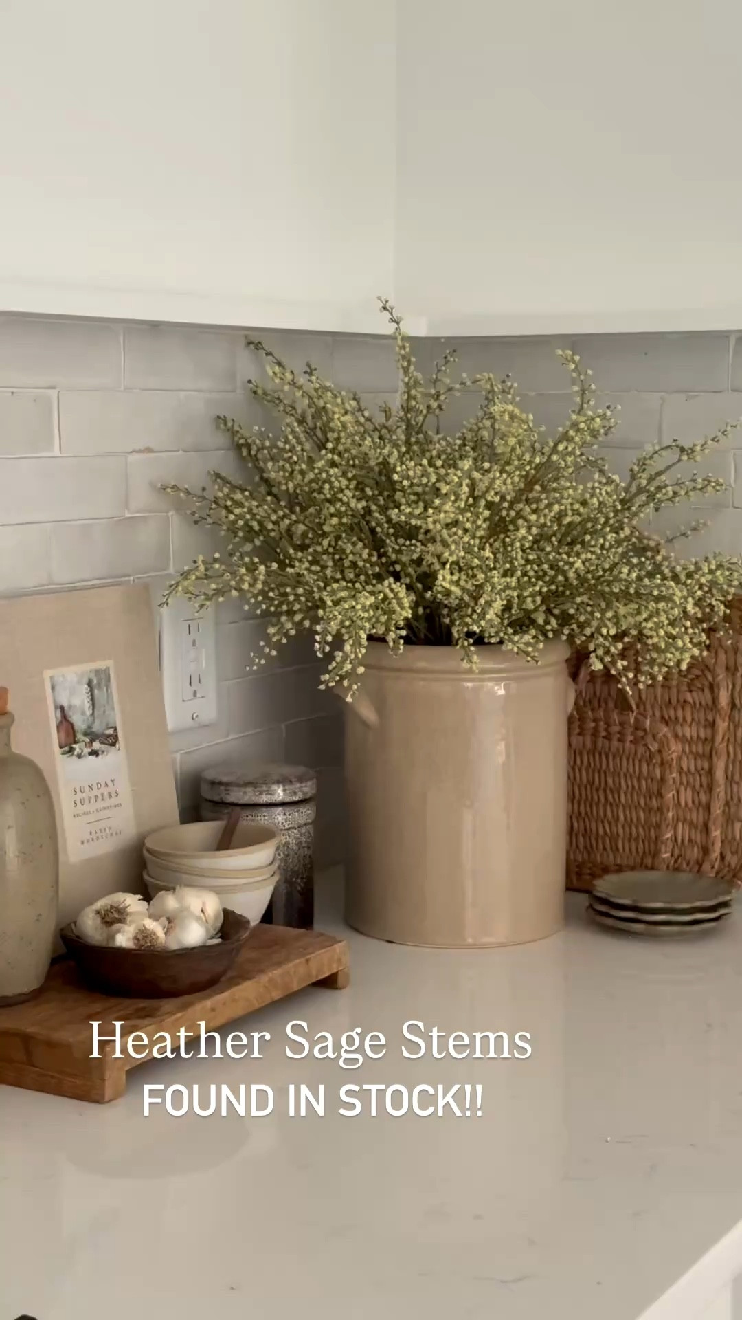 Heather Sage Stems | Spring Stems | Neutral Decor | kitchen counter styling | cottage & key | afloral | McGee & co | neutral cookbooks

#LTKHome #LTKSaleAlert #LTKOver40