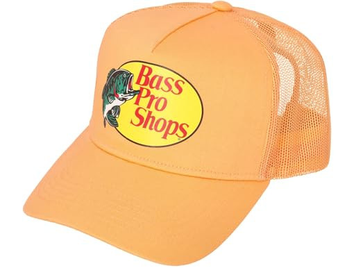 Bass Original Fishing Pro Trucker Hat Mesh Cap - Adjustable Snapback [Pastel Orange], 5 | Amazon (US)