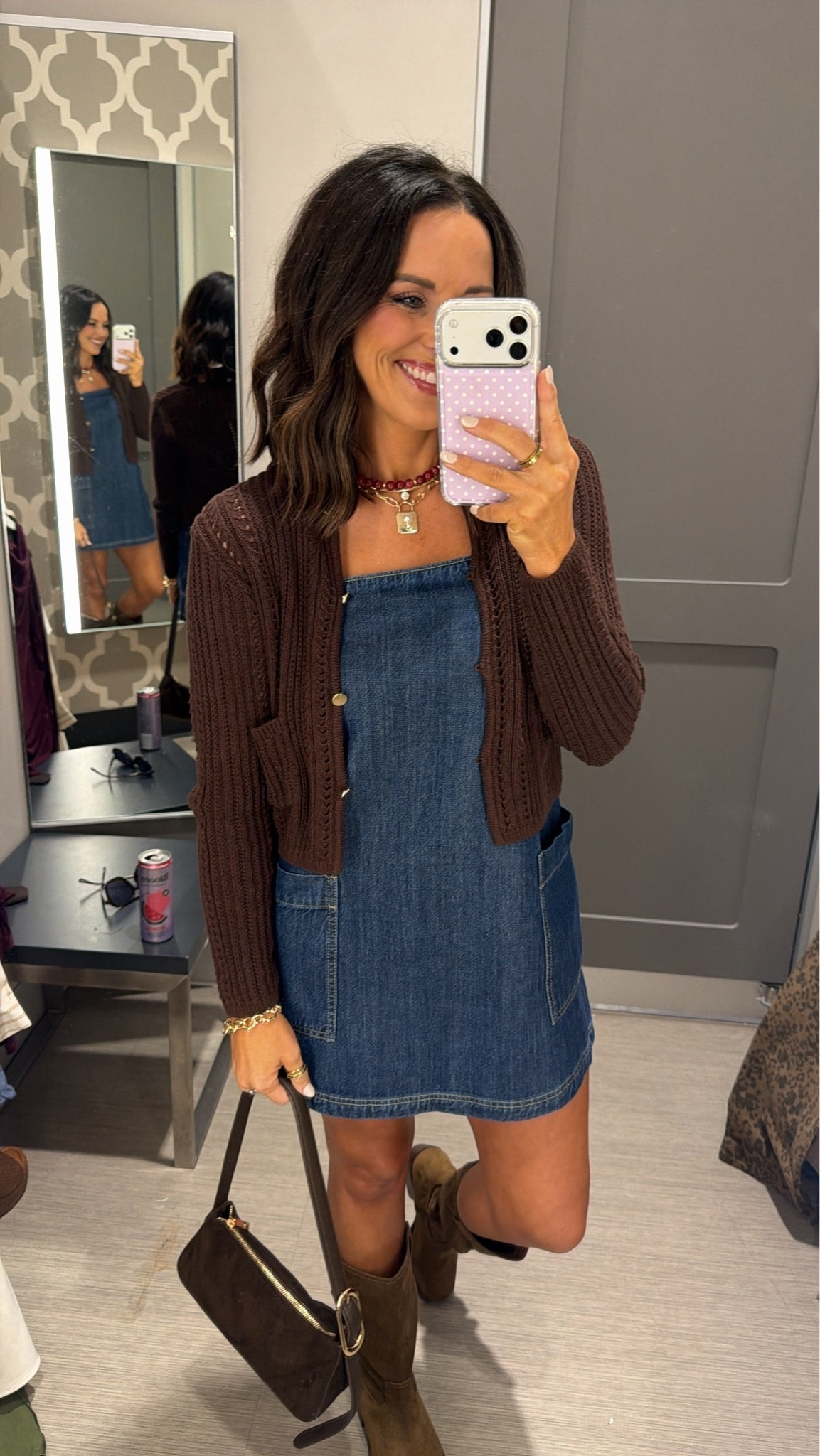 This Target outfit is giving the CUTEST fall vibes 🤎🍂 Looks so designer! 

@Target 
size xs/2

#TargetFinds #TargetFashion #TargetStyle #TargetOutfit #FallFashion #FallOutfits #FallStyle #DenimDress #AffordableFashion #LTKCreator #LTKFashion
