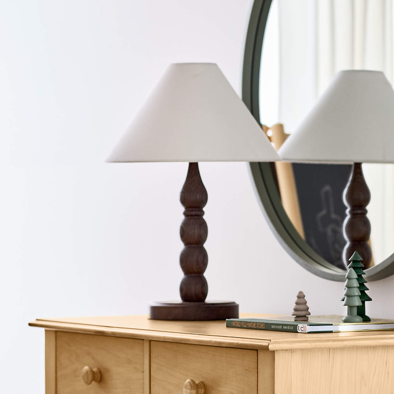 Jenny Lind Deep Brown Wood Kids Table Lamp + Reviews | Crate & Kids | Crate & Barrel