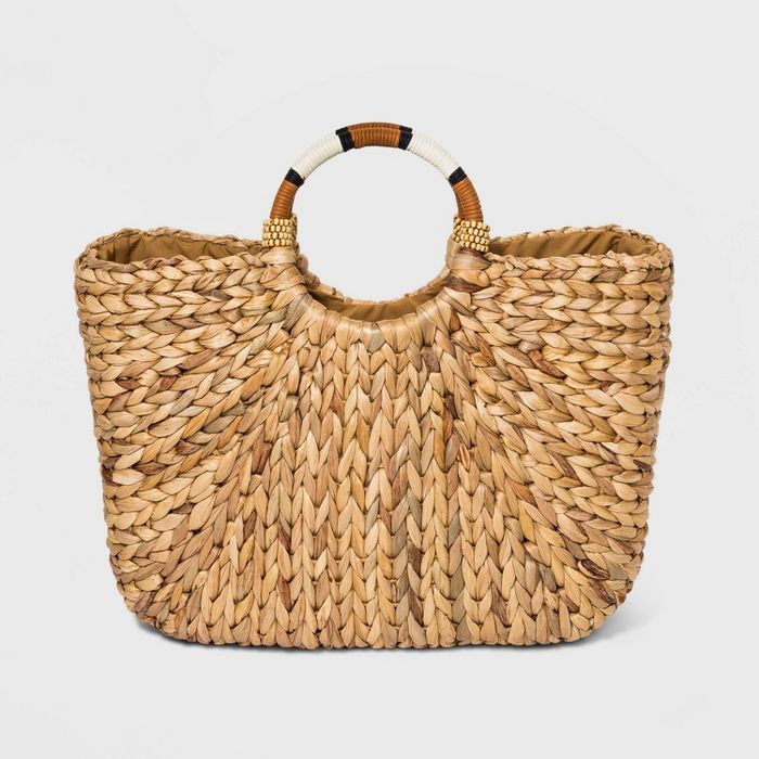 Straw Circle Handle Tote Handbag - A New Day™ Natural | Target