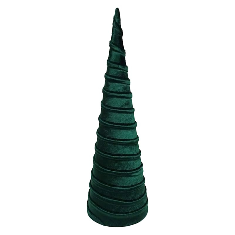 Emerald Green Velvet Cone Tree, 18" | At Home