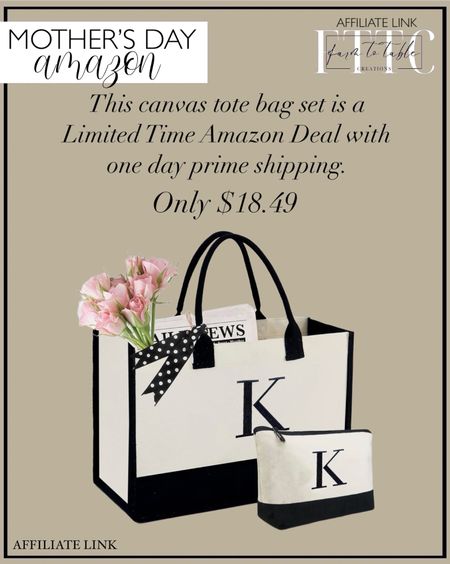 Amazon Mother’s Day. Follow @farmtotablecreations on Instagram for more inspiration.

This adorable canvas tote bag set would make a great gift for that special someone on Mother’s Day. IMO you can never have too many bags. 

Amazon. Amazon Limited Time Deal. Gift for Mom. Mother’s Day Gift  

#LTKSaleAlert #LTKItBag #LTKGiftGuide
