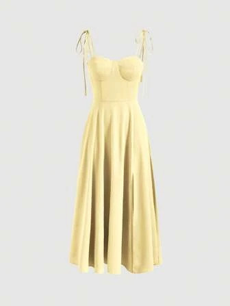 SHEIN MOD Jednolity Zawiązywane na ramionach Sukienka na ramiączkach | SHEIN