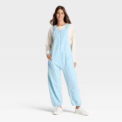 Women's High Pile Fleece Overalls - JoyLab™ Light Blue XXS | Target