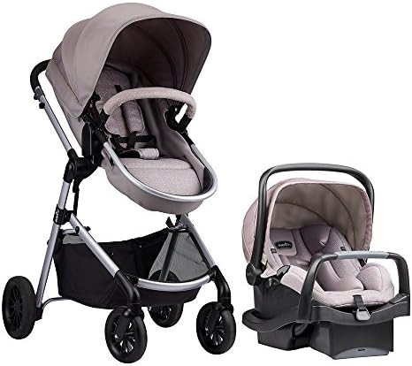 Evenflo Pivot Modular Travel System with SafeMax infant car seat, Sandstone, Black/Beige, 5602199... | Amazon (CA)