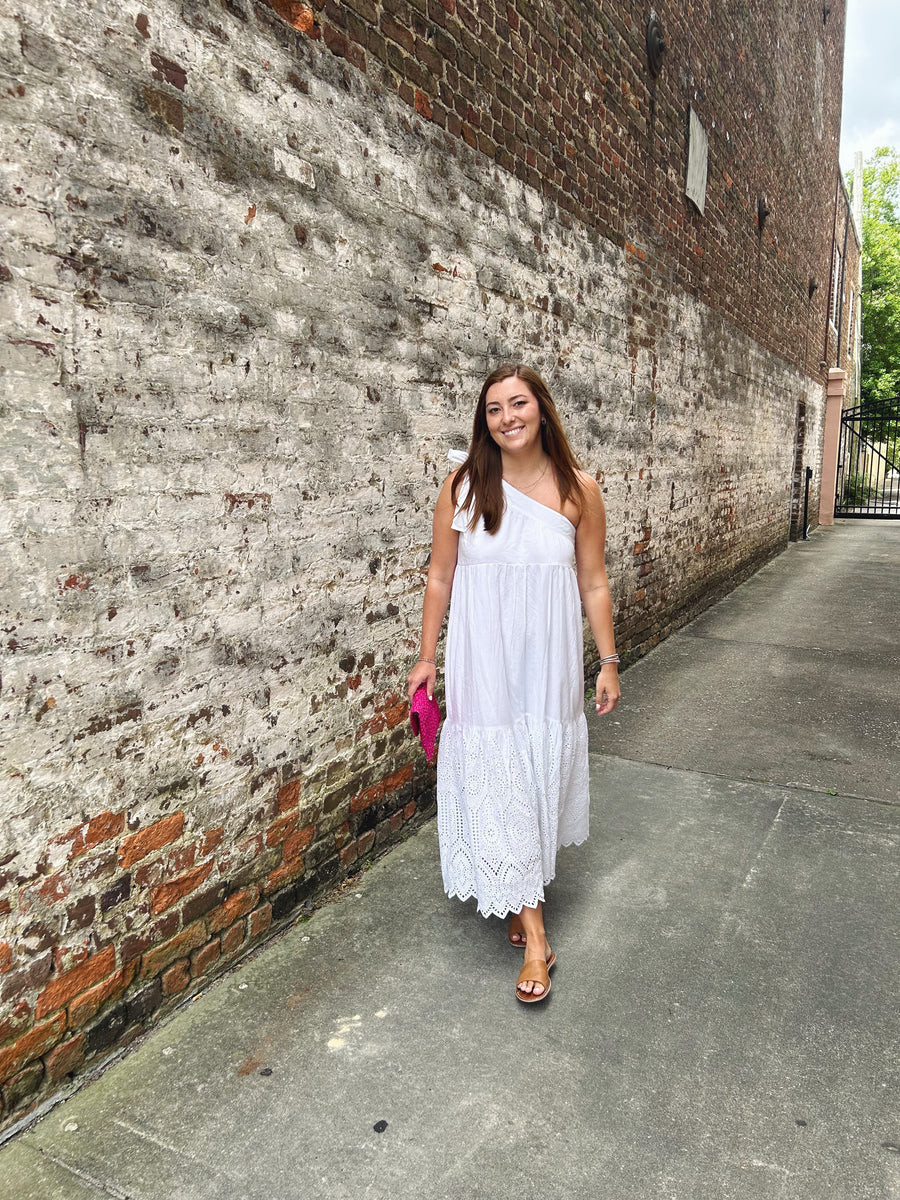 Rosie Maxi Dress White Eyelet | Madison Mathews